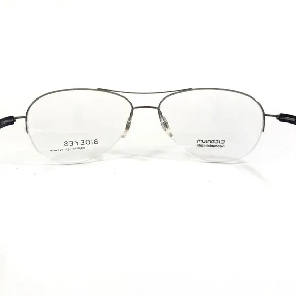 Bioeyes Eyeglasses Frames X1 COL.216 Black Silver Round Half Rim 54-14-145